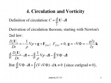 4. Circulation and Vorticity