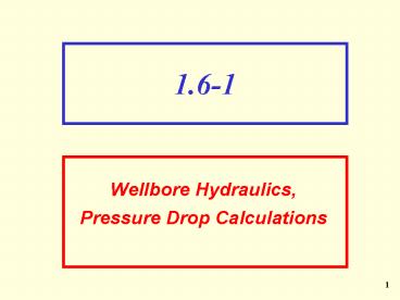 Wellbore Hydraulics,