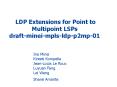 LDP Extensions for Point to Multipoint LSPs draftmineimplsldpp2mp01 PowerPoint PPT Presentation