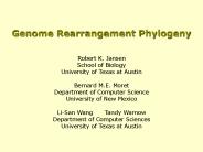 Genome Rearrangement Phylogeny