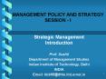 MANAGEMENT POLICY AND STRATEGY SESSION I PowerPoint PPT Presentation