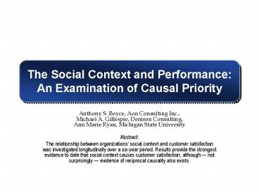 Anthony S. Boyce, Aon Consulting Inc.,