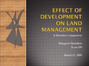 Effect of development on land management