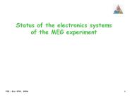 Status of the electronics systems of the MEG experiment