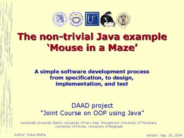 The nontrivial Java example Mouse in a Maze