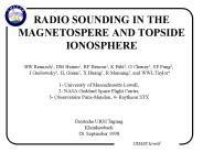 RADIO SOUNDING IN THE MAGNETOSPERE AND TOPSIDE IONOSPHERE