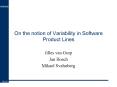 On the notion of Variability in Software Product Lines PowerPoint PPT Presentation
