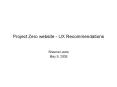 Project Zero website UX Recommendations PowerPoint PPT Presentation
