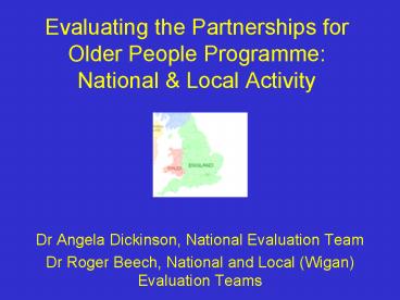 Evaluating the Partnerships for Older People Programme: National