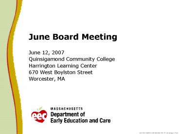 June Board Meeting