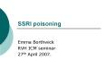 SSRI poisoning PowerPoint PPT Presentation