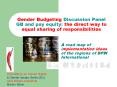 Gender Budgeting Discussion Panel GB and pay equity: the direct way to equal sharing of responsibili PowerPoint PPT Presentation