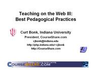 Teaching on the Web III: Best Pedagogical Practices