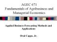 AGEC 671 Fundamentals of Agribusiness and Managerial Economics PowerPoint PPT Presentation