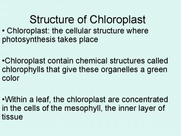 Structure of Chloroplast