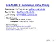 SEG4630: ECommerce Data Mining PowerPoint PPT Presentation