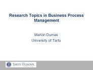 Research Topics in Business Process Management