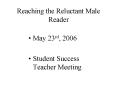 Reaching the Reluctant Male Reader PowerPoint PPT Presentation