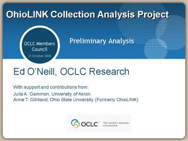 OhioLINK Collection Analysis Project
