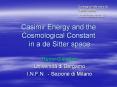 Casimir Energy and the Cosmological Constant in a de Sitter space PowerPoint PPT Presentation
