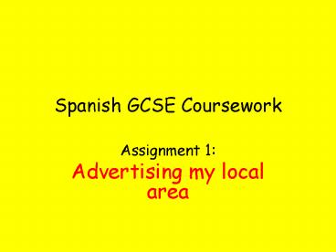 Spanish GCSE Coursework
