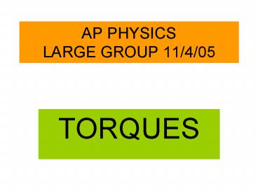 AP PHYSICS LARGE GROUP 11405