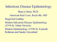 Infectious Disease Epidemiology