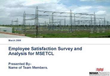 Employee Satisfaction Survey and Analysis for MSETCL