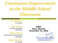 Continuous Improvement in the Middle School Classroom PowerPoint PPT Presentation