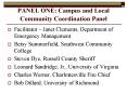 PANEL ONE: Campus and Local Community Coordination Panel PowerPoint PPT Presentation