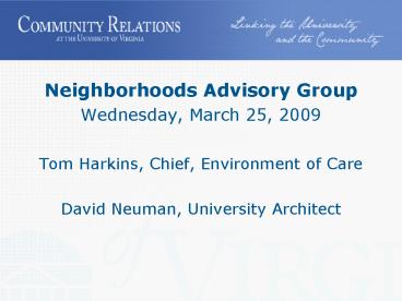 Neighborhoods Advisory Group