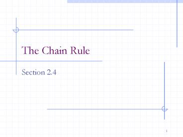 The Chain Rule