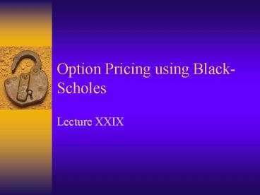 Option Pricing using BlackScholes