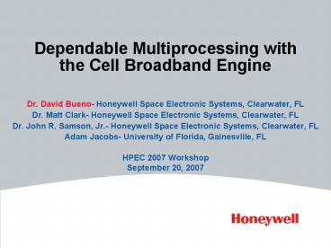 Dependable Multiprocessing with the Cell Broadband Engine