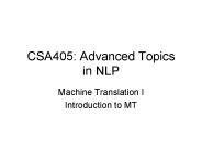 CSA405: Advanced Topics in NLP PowerPoint PPT Presentation