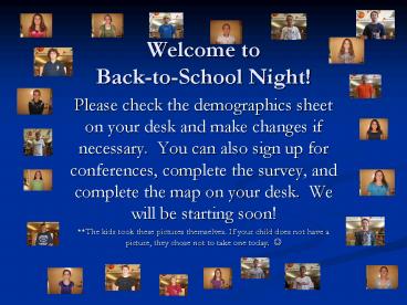 Welcome to BacktoSchool Night