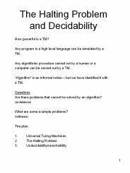 The Halting Problem and Decidability