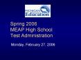Spring 2006 MEAP High School Test Administration PowerPoint PPT Presentation