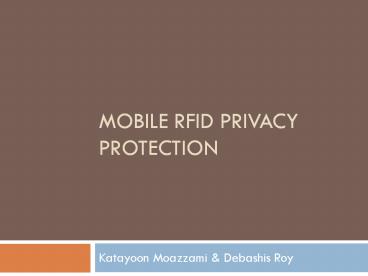 Mobile RFID privacy protection