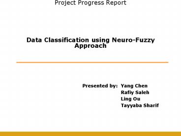 Project Progress Report