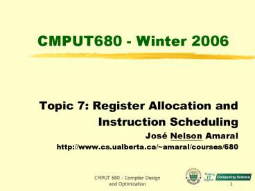 CMPUT680 - Winter 2006