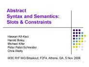 Abstract Syntax and Semantics: Slots