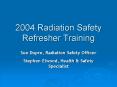 2004 Radiation Safety Refresher Training PowerPoint PPT Presentation