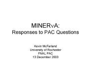 MINERnA: Responses to PAC Questions
