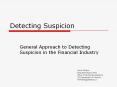 Detecting Suspicion PowerPoint PPT Presentation