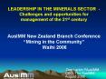 LEADERSHIP IN THE MINERALS SECTOR Challenges and opportunities for management of the 21st century Au PowerPoint PPT Presentation