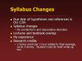 Syllabus Changes PowerPoint PPT Presentation