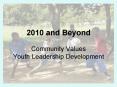 2010 and Beyond Community Values Youth Leadership Development PowerPoint PPT Presentation