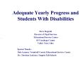 Adequate Yearly Progress and Students With Disabilities PowerPoint PPT Presentation