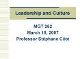 Leadership and Culture PowerPoint PPT Presentation